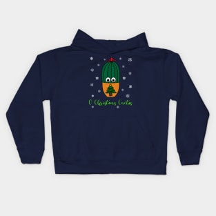 O Christmas Cactus - Cactus In Christmas Tree Pot Kids Hoodie